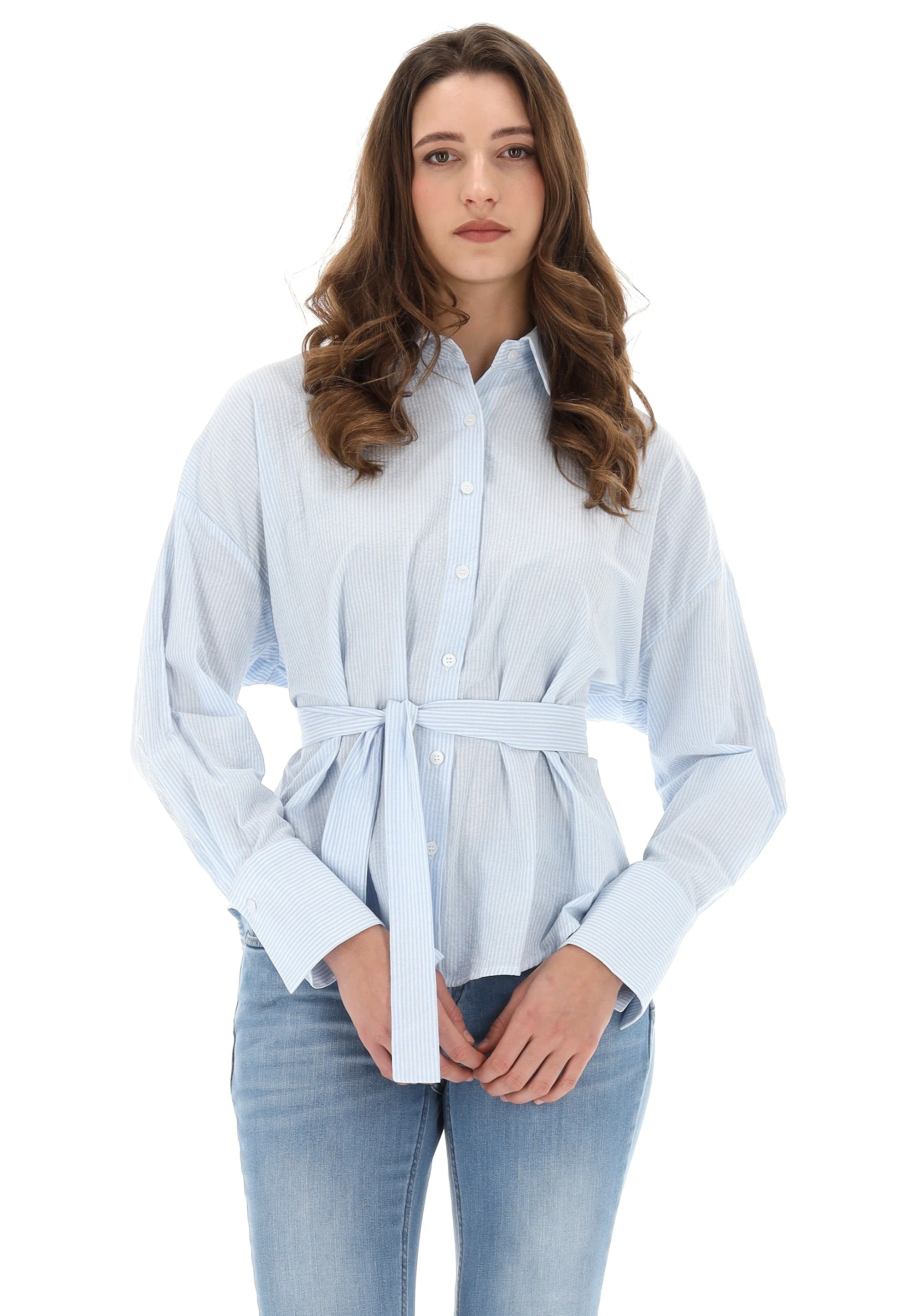 Camicia a righe con fusciacca IVIVI
